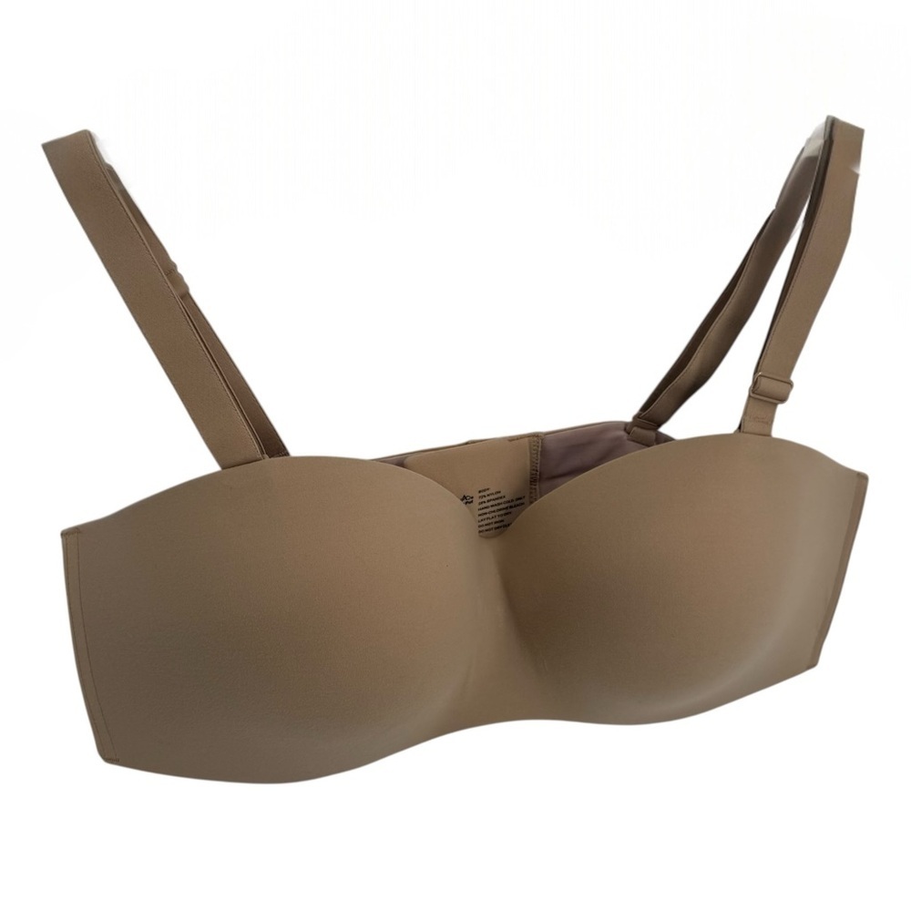Soma Enbliss Stay Put Strapless Multiway Wireless Bra Size 38C Tan Nylon